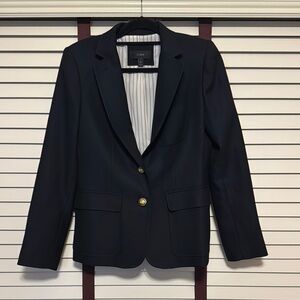 J. Crew Women's Dark Blue Blazer with Gold Buttons - Size 10